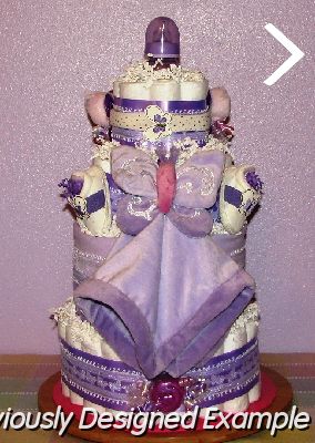 purple butterfly.JPG - Purple Butterfly Diaper Cake
